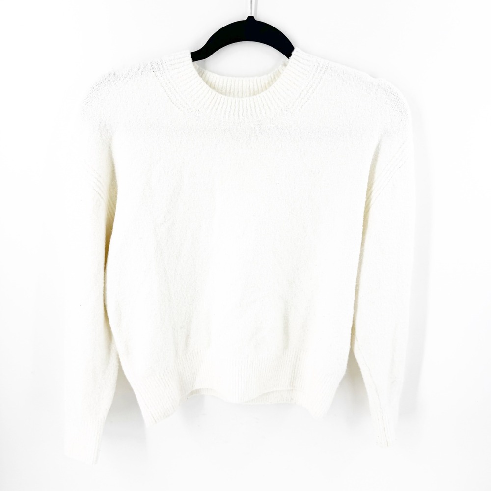 & Other Stories Paris Atelier Off White Cotton Wool Blend Crew Neck Sweater S